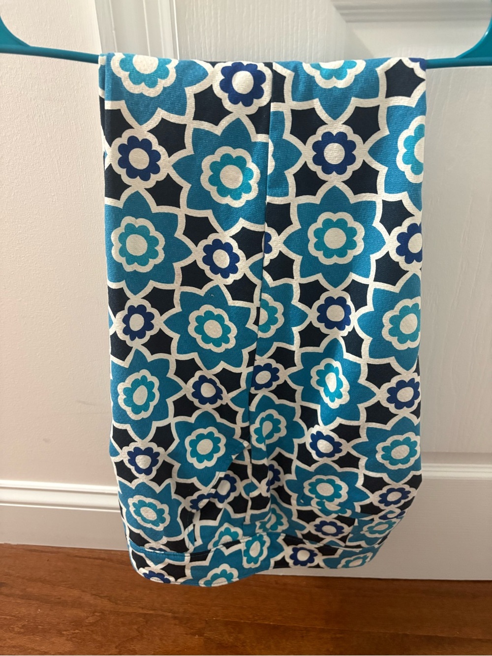 Trina Turk Teal and White Floral Shift Dress - Picture 2 of 3